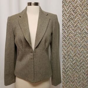 Vintage Boston Proper Blazer 100% Wool Tweed Casual Multicolor Neutral 4